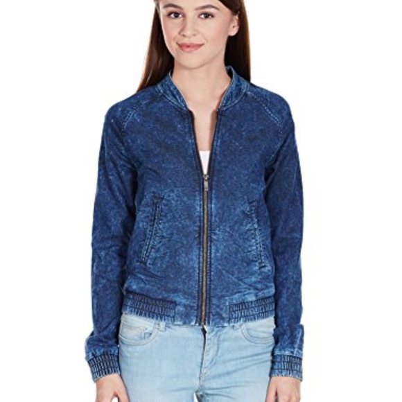 ADIDAS RARE DENIM ZIP UP TRACK BOMBER JACKET L